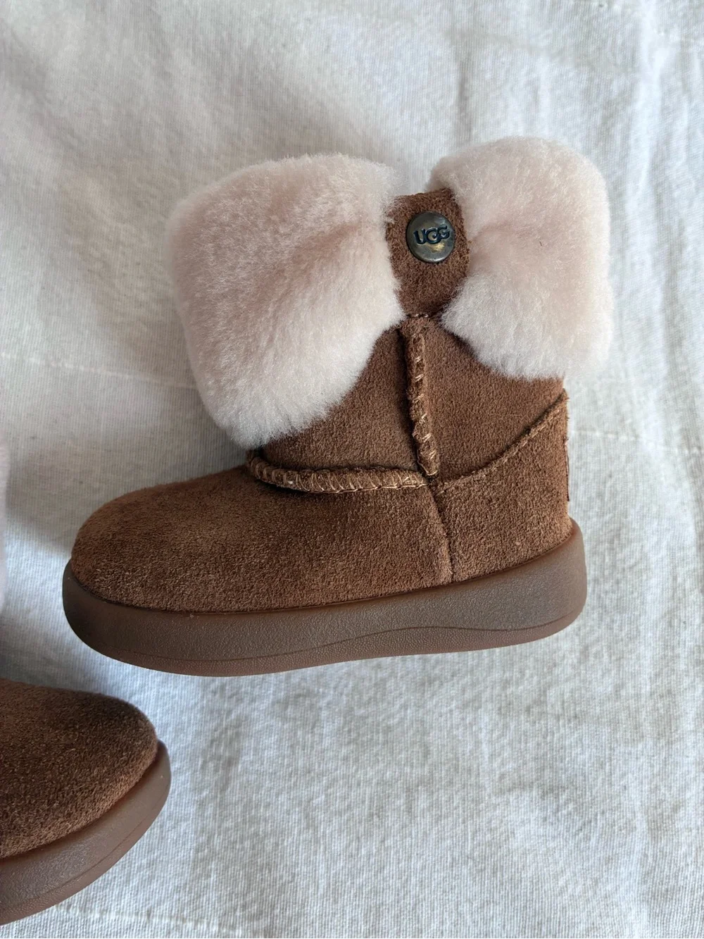 Infant Baby Girl Uggs Boots Sherpa Sheep Wool Suede Fall Winter School Photos